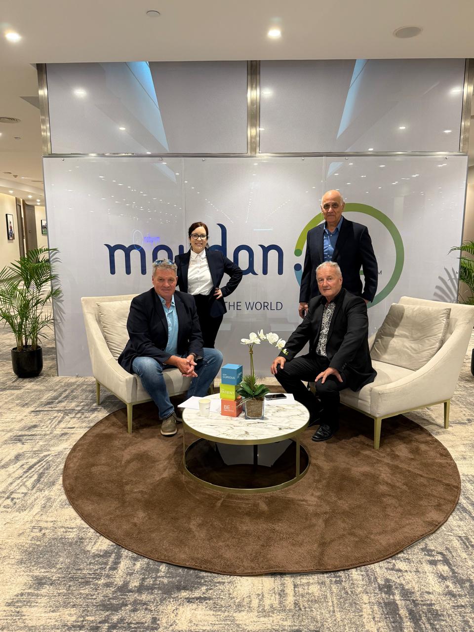 MAKTUB Global Consulting team with strategic partners at Meydan FZ, Dubai
